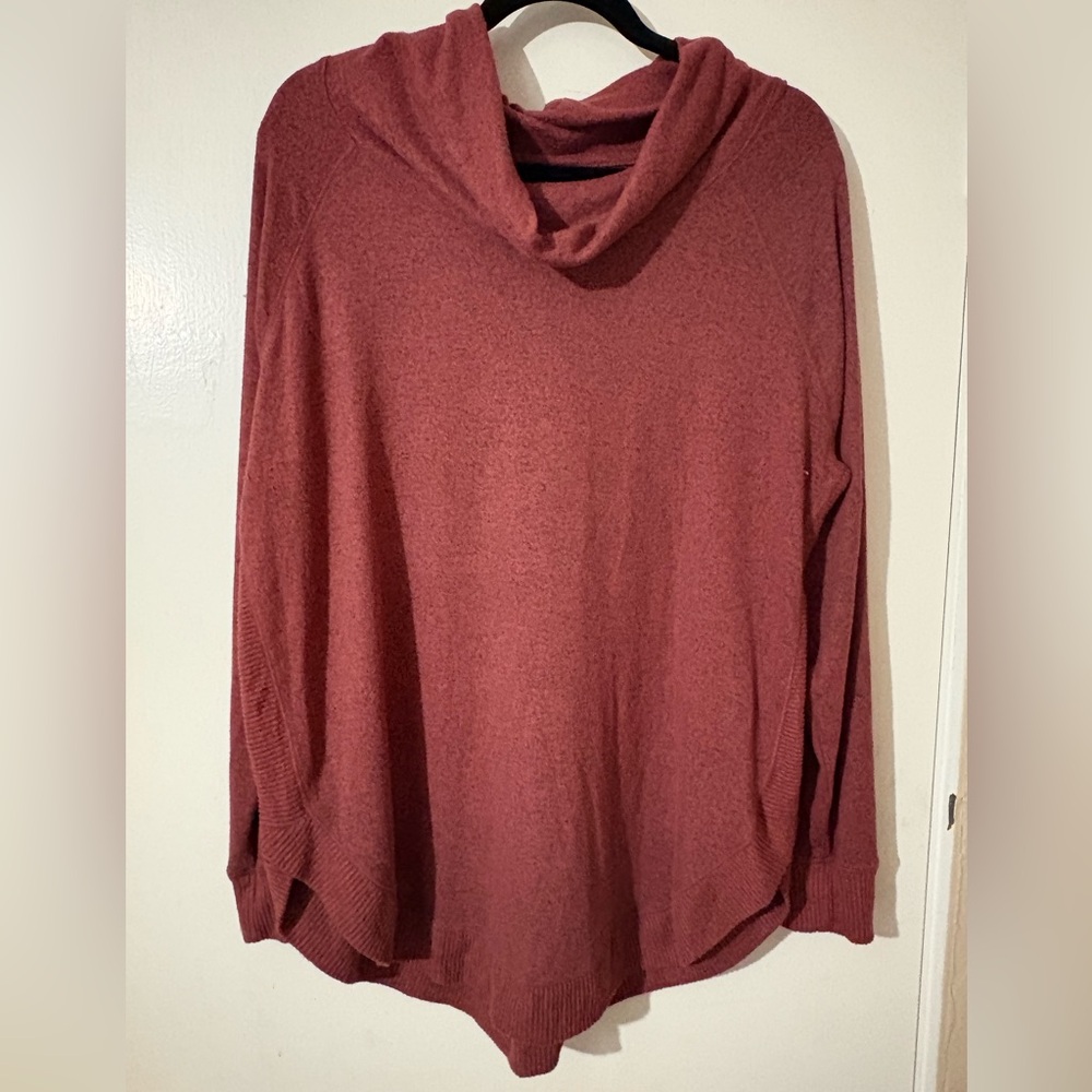 Maurices Women's Cowl Neck Sweater in Deep Red
